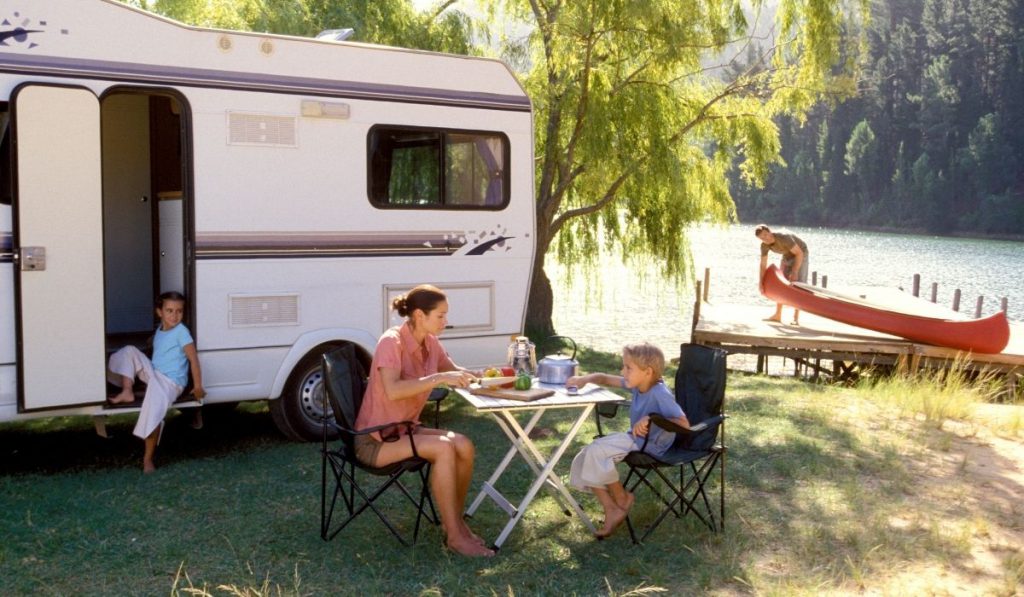 cooking outside the trailer