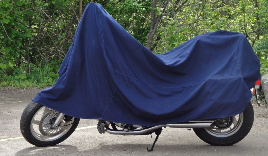 motorcycle with a cover